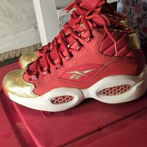 Reebok Red and Gold Sneakers with Hexalite Cushioning
